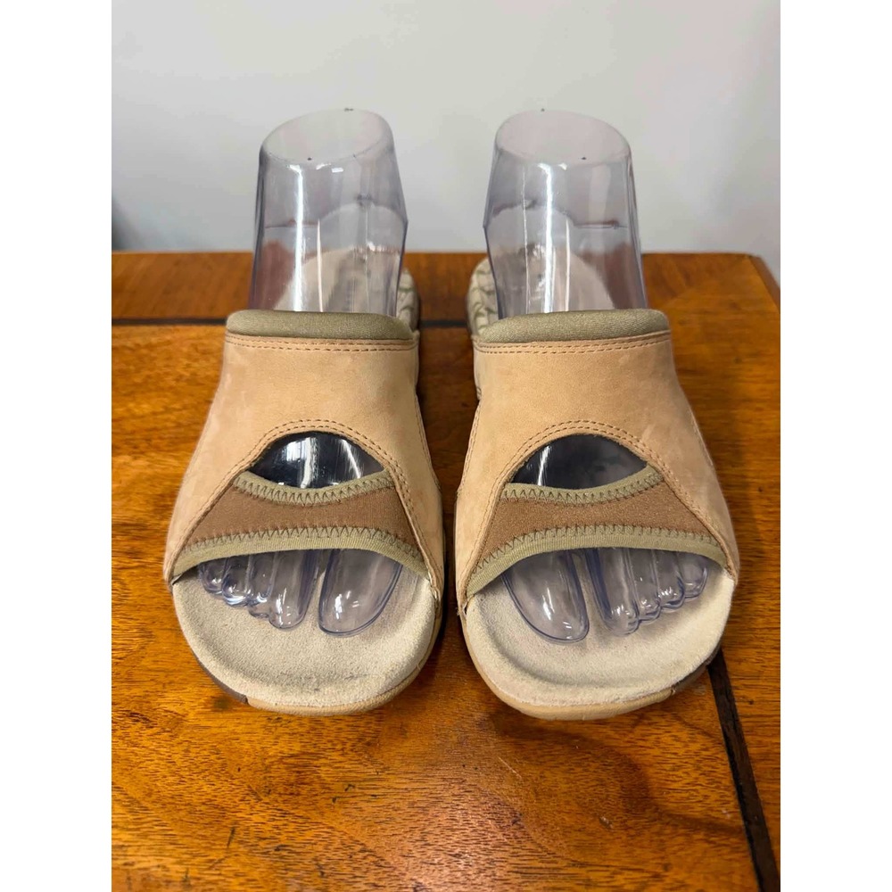 Merrell Pesaro Tan Leather QForm Slide Sandals Womens 6 J36472 Casual Comfort